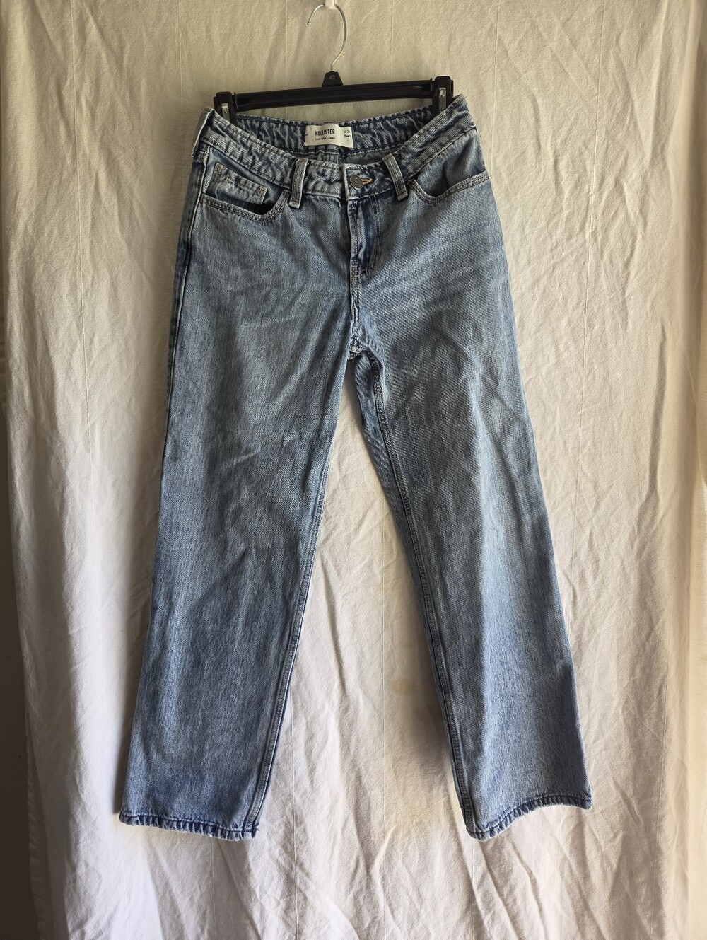Hollister Low Rise Loose Jeans Women Size 24 Short Blue Denim Casual Relaxed